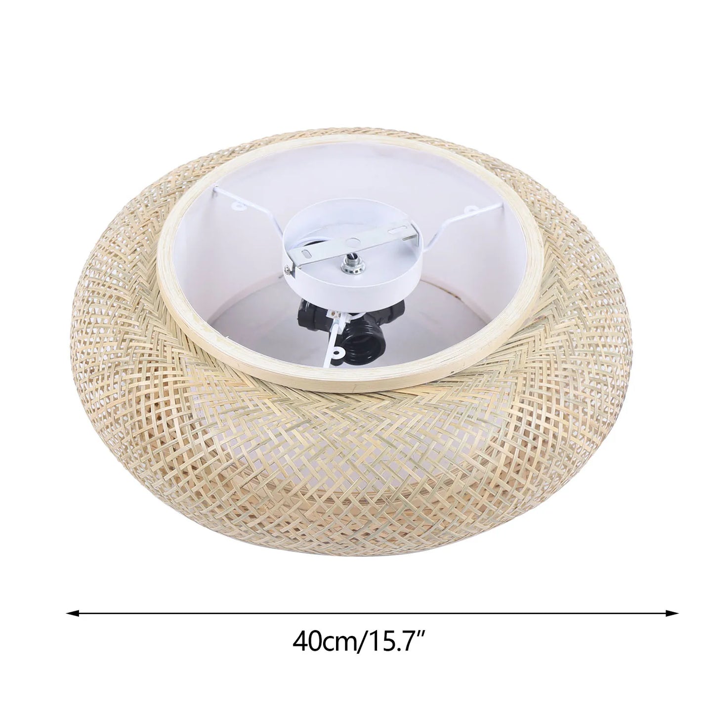 E27 Bamboo Flush Mount Ceiling Light Rustic Rattan Hanging Lamp 3-Lamp 110V 220V 40cm 50cm Bulb Not Included