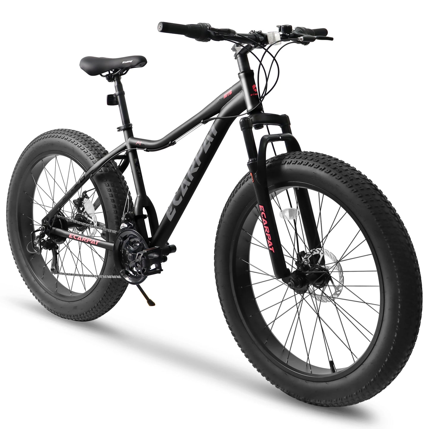 Ecarpat 26 Inch Fat Tire Mountain Bike With 21 Speed Steel Frame Disc Brake