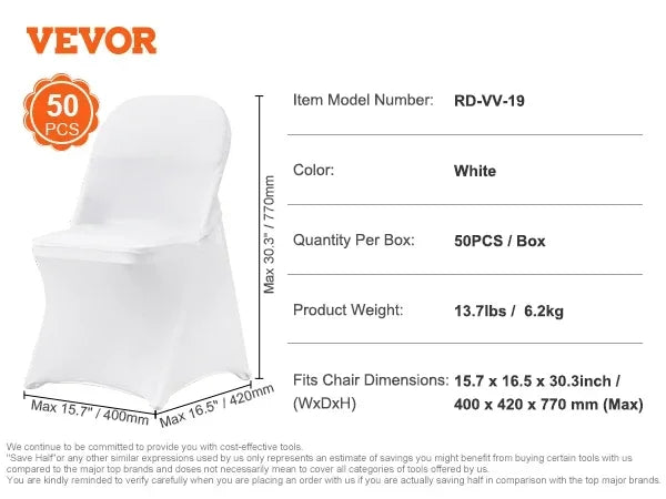VEVOR Stretch Spandex Chair Covers Removable Slipcovers