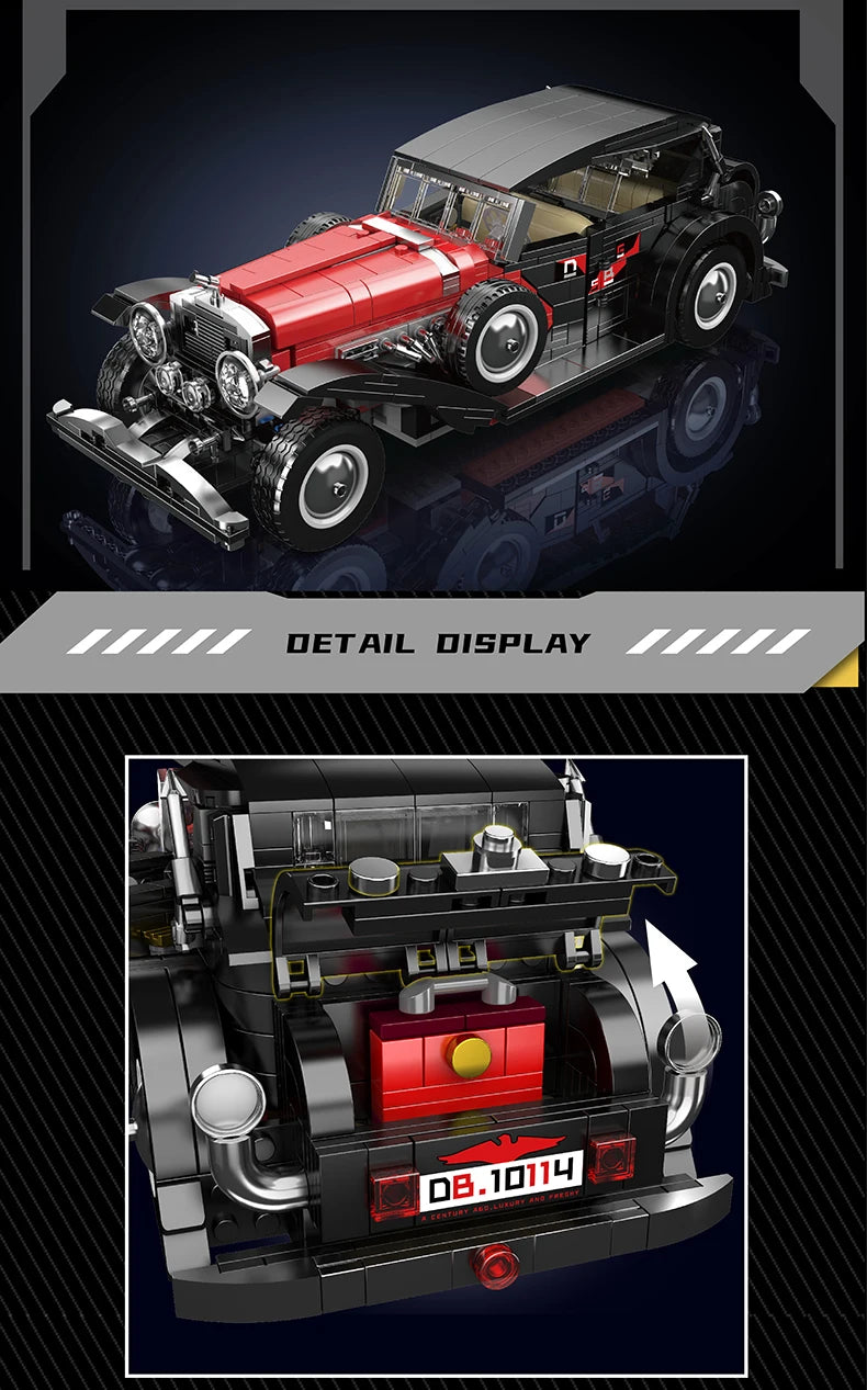 Mould King 10114 Vintage Car Building Block Set For Kids Christmas Gift