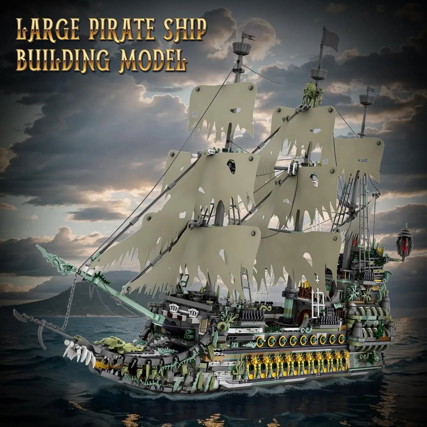 Pirate Ship Building Blocks Set Large MOC Construction Toy Sailing Boat
