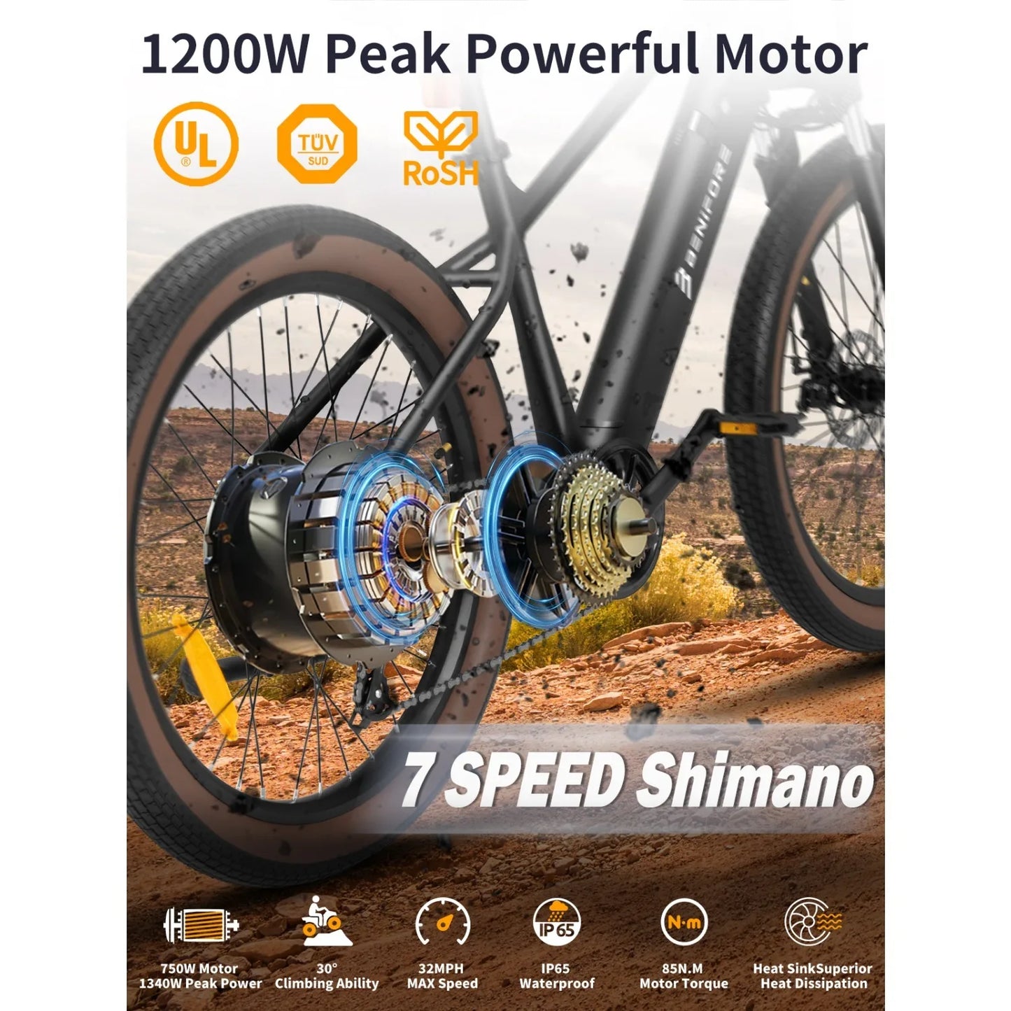 Luckeep C26 Adult E Bike 750W 48V 15Ah Removable Battery
