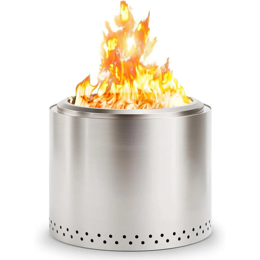 Smokeless 19.7 Inch Fire Pit Ash Pan Stainless Steel