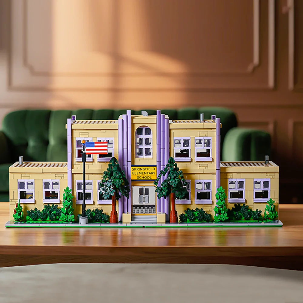 3500 Pieces Springfield Elementary School Building Blocks Set Street View Toy