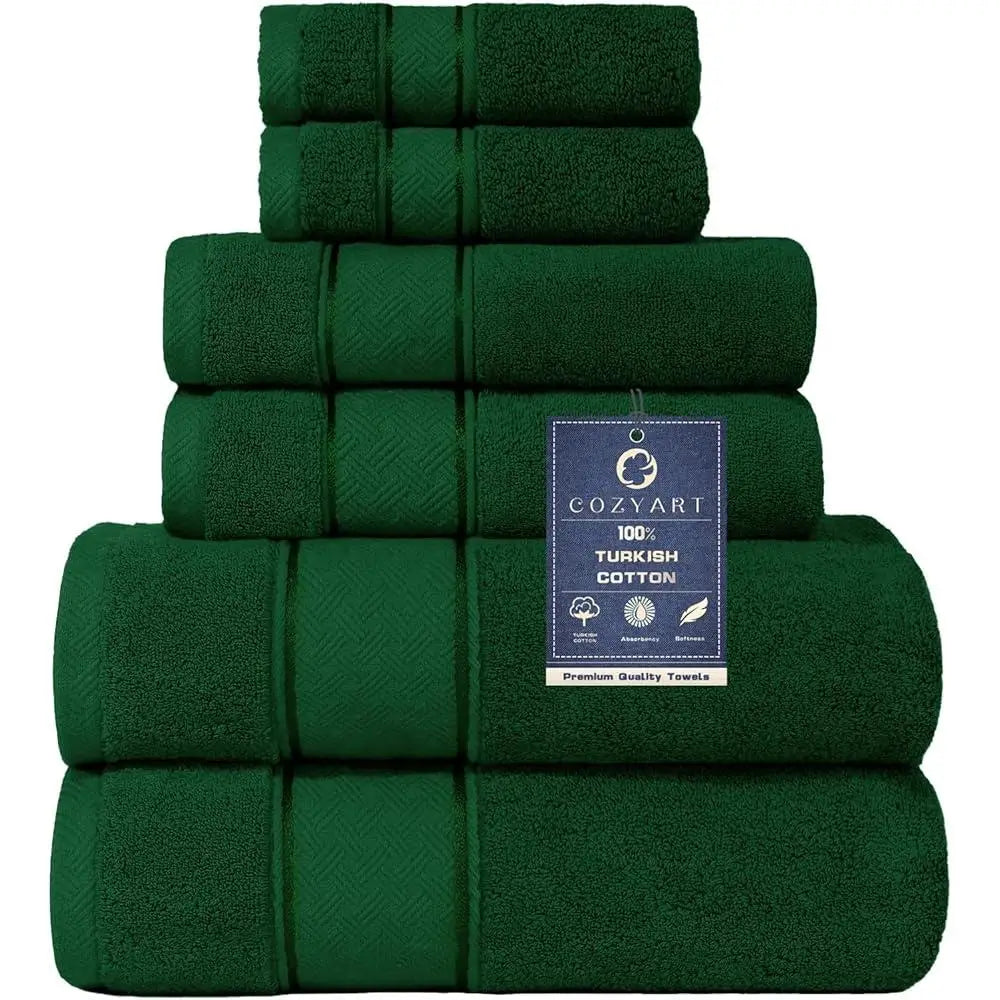 Luxury Turkish Cotton Towel Set 6 Piece Quick Dry Towels
