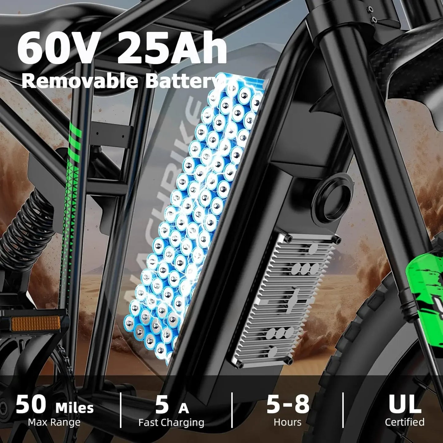 Powerful Electric Dirt Bike for Adults 4000W 60V Dual Brakes