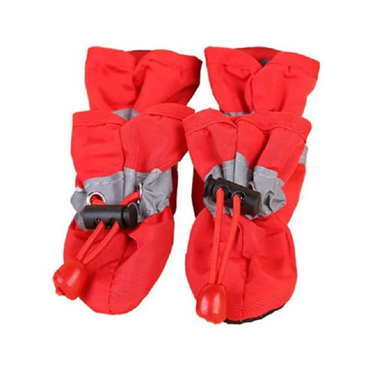 4Pcs Dog Rain Snow Boots Waterproof Anti Slip Thick Warm for Small Pets