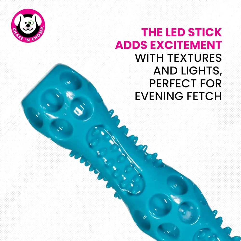 Chase N Chomp Squeak and Light Up Sticks Dog Toy 2 Pack