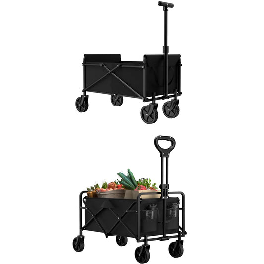 Eco Friendly Garden Handcart with Four Foldable Wheels