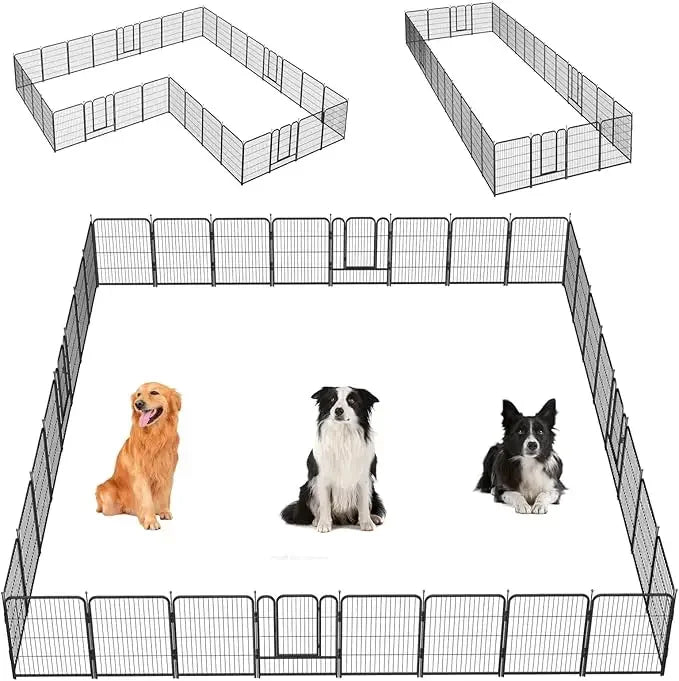Heavy Duty Folding Dog Playpen Indoor Outdoor Anti Rust Portable With Door Large