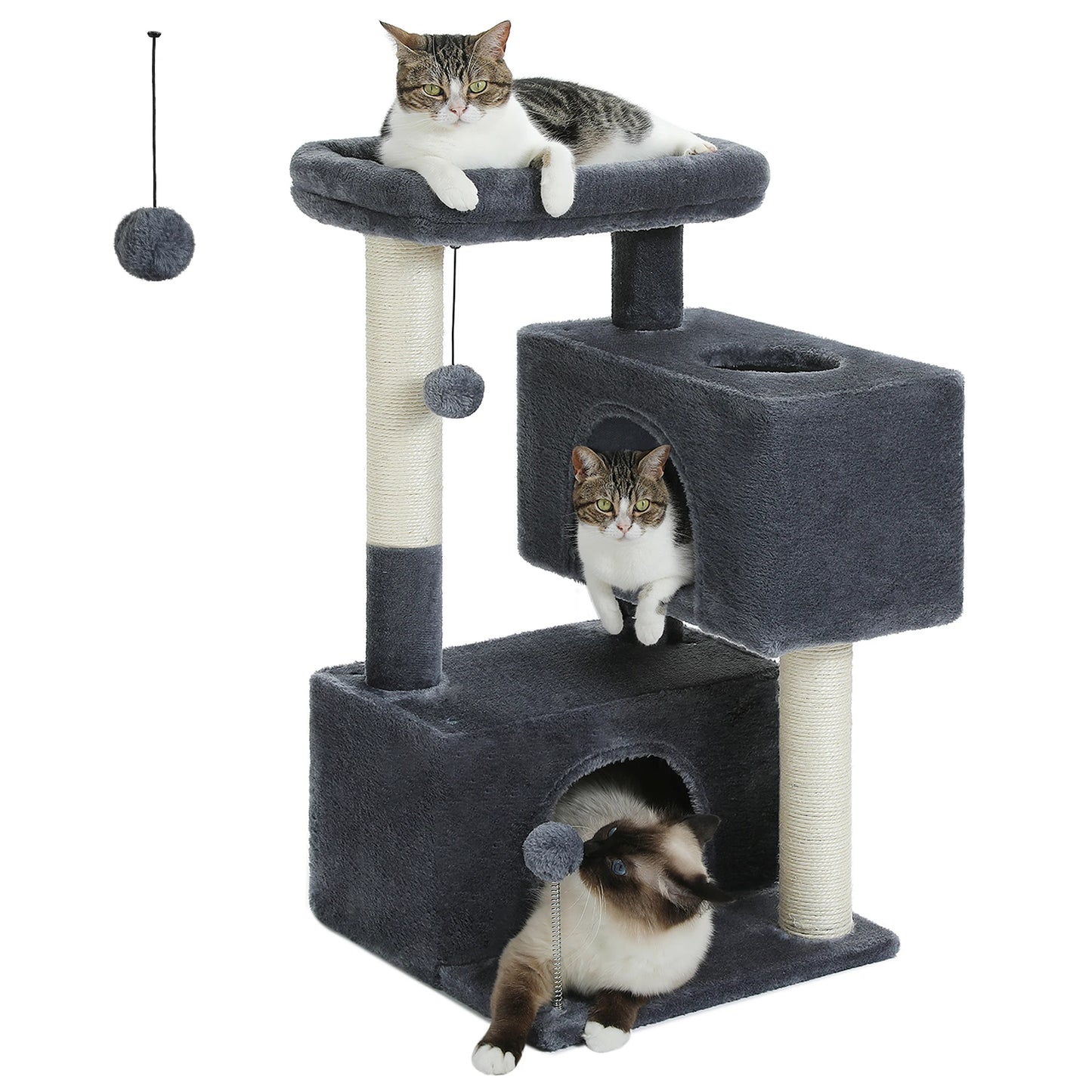 Large Indoor Cat Tree With Multi Level Tower Spacious Condos And Scratching Pad
