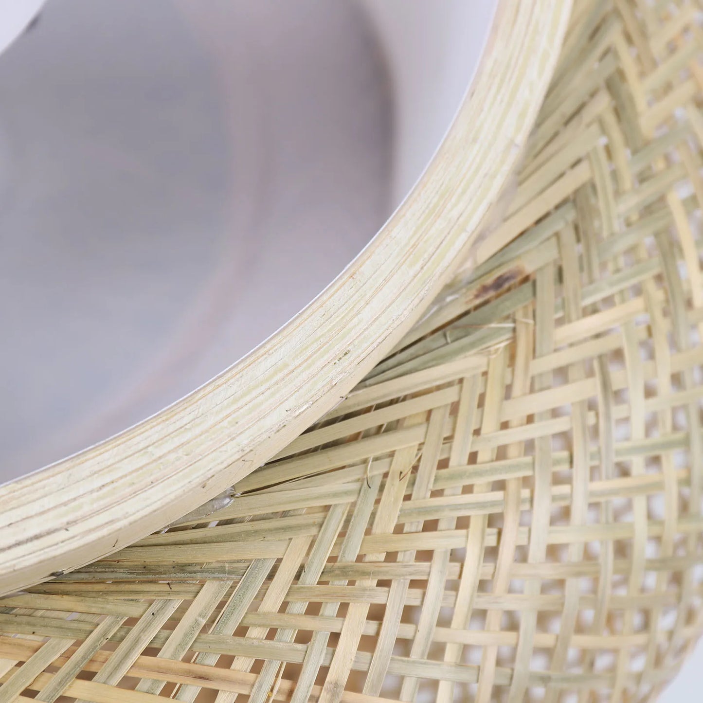 E27 Bamboo Flush Mount Ceiling Light Rustic Rattan Hanging Lamp 3-Lamp 110V 220V 40cm 50cm Bulb Not Included
