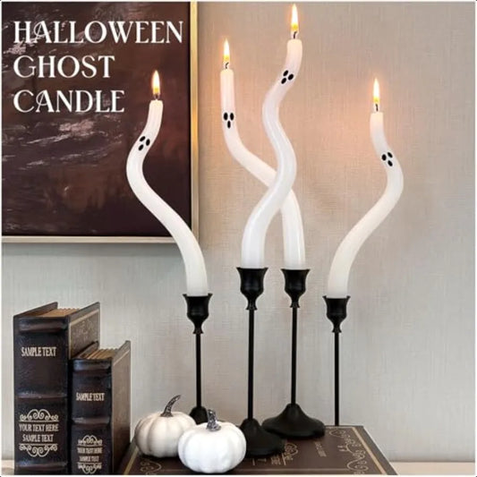 Halloween Ghost Taper Candles 4 Pack Centerpiece Decor