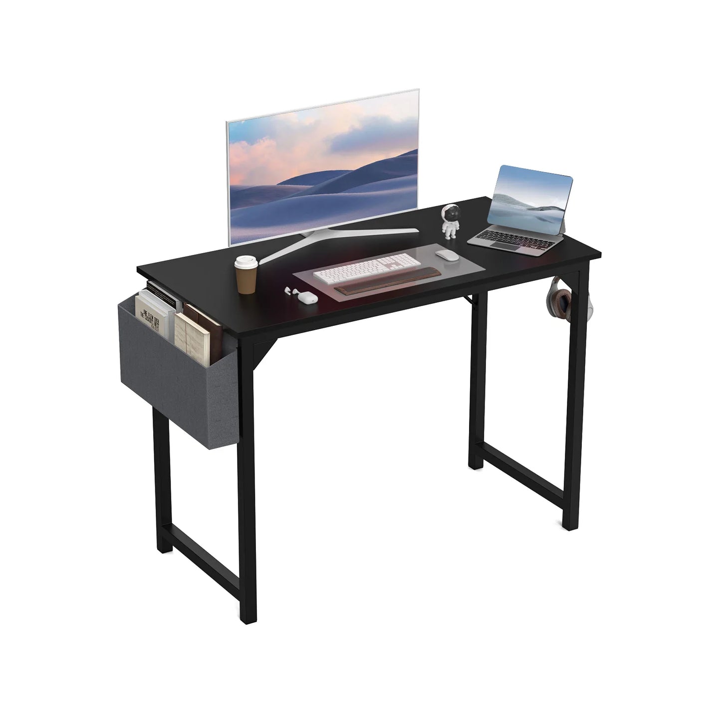 JHK Computer Desk Study Table Modern Compact With Side Bag