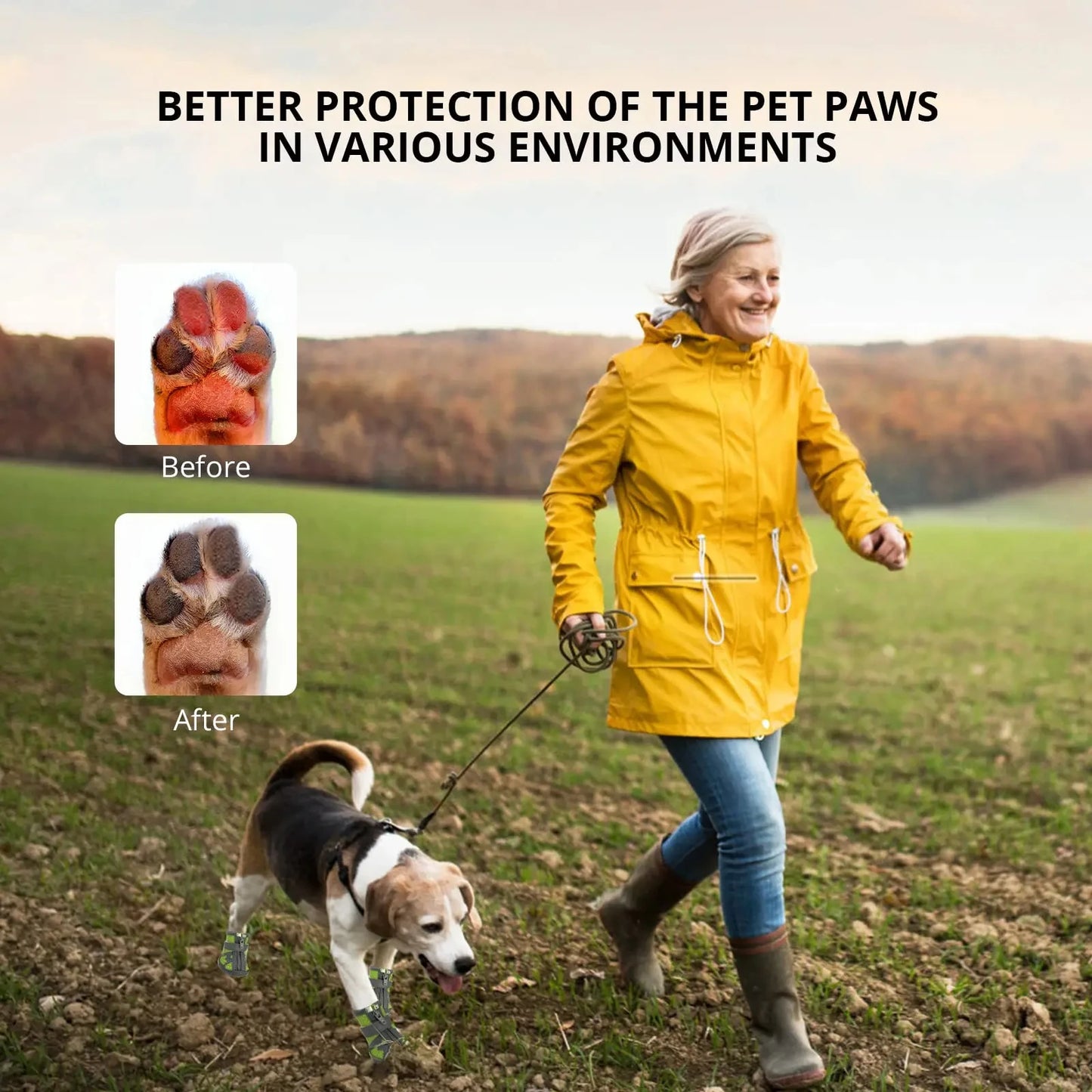 Waterproof Summer Dog Shoes 4 Pack Anti Slip Rain Booties For Small Pets