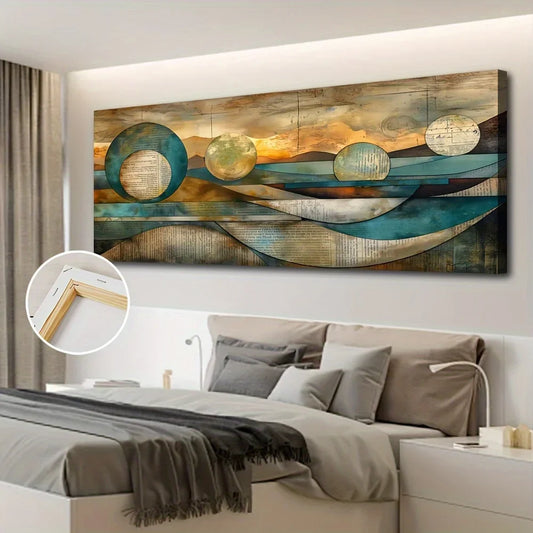Art Deco Modern Canvas Wall Art With Pine Wood Frame 1.5 Inch Thick