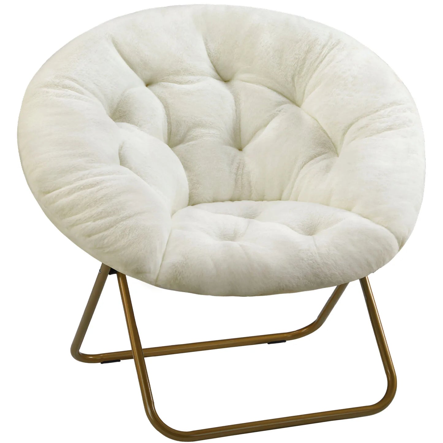 JHK Cozy Faux Fur Saucer Chair Folding X Large Lounge Seat