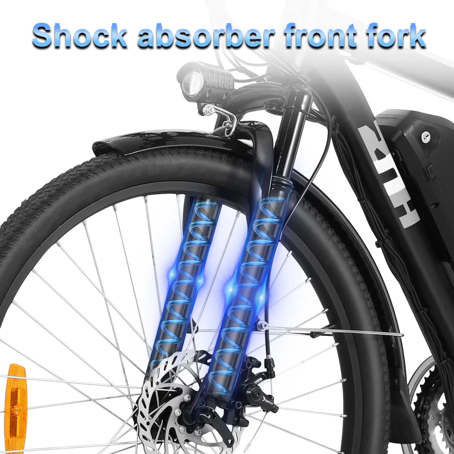 1000W Peak 48V Electric Mountain Bike 26 Inch Battery Range