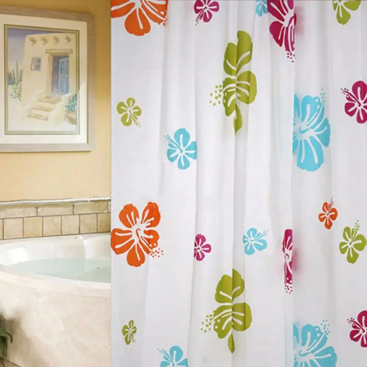 Waterproof PEVA Shower Curtain Set 12 Hooks 71x79 Inches
