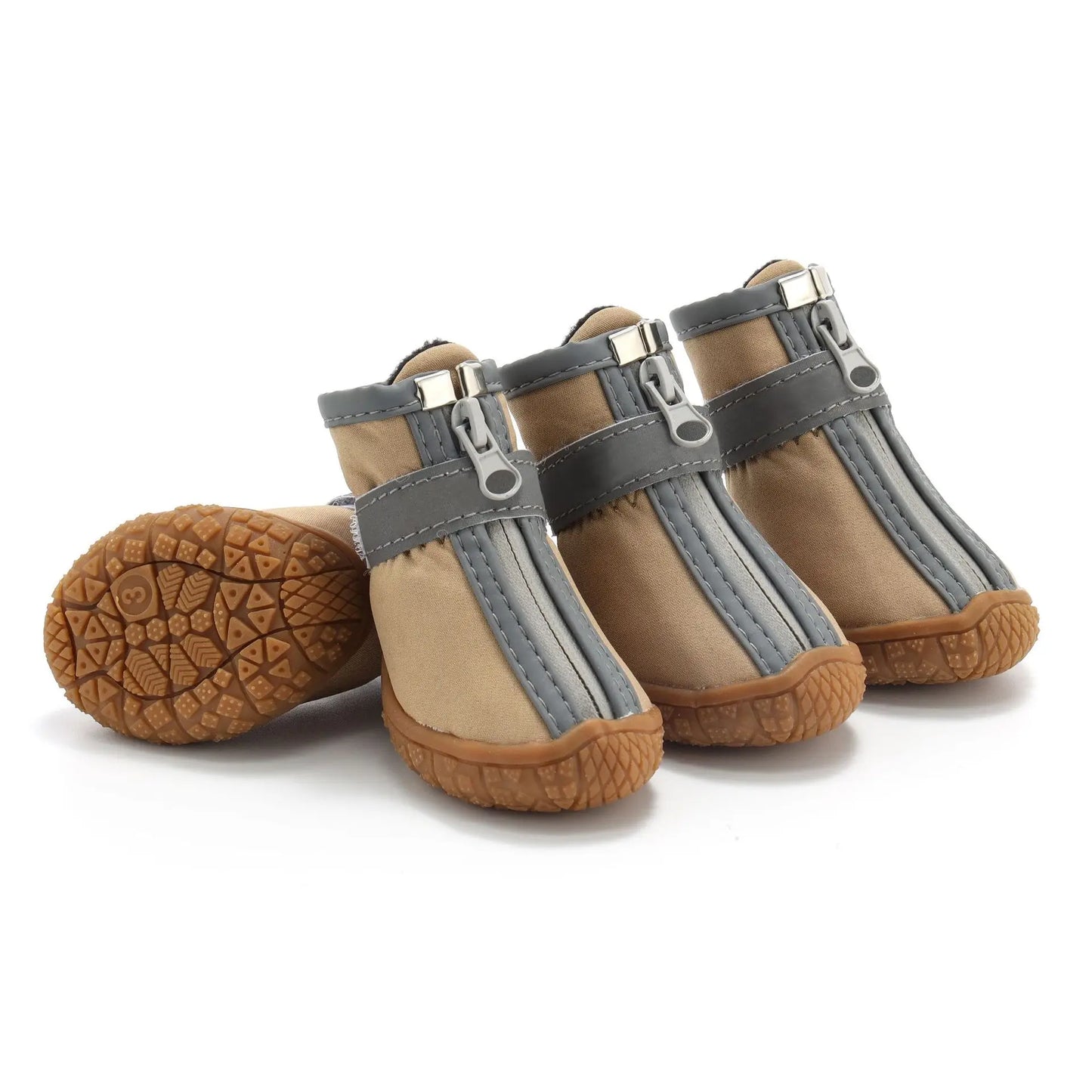 4 Pieces Dog Waterproof Shoes Reflective Anti Slip Snow Boots For Small Pets
