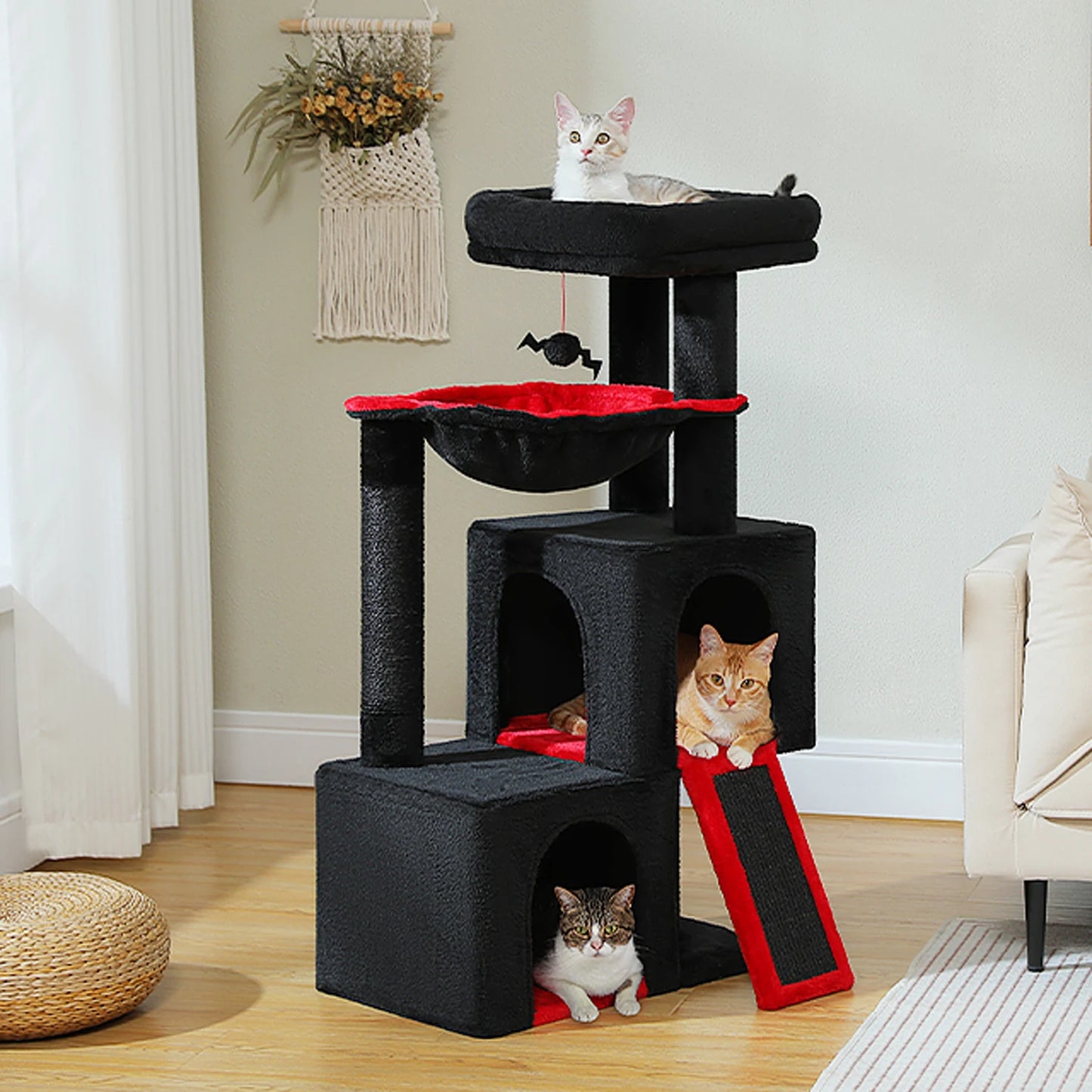 Large Indoor Cat Tree With Multi Level Tower Spacious Condos And Scratching Pad