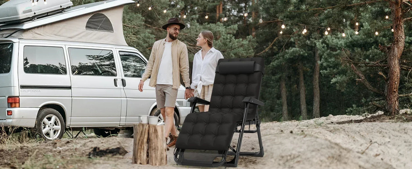 3 In 1 Oversized Folding Camping Cot 29 Inch Adjustable XL Patio Chaise Lounge Chair Sleeping Cots for Adults