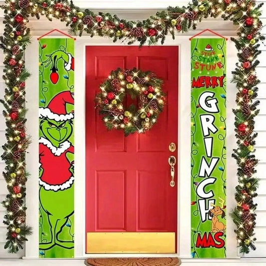 Christmas Porch Sign Door Banner Merry Christmas Decor