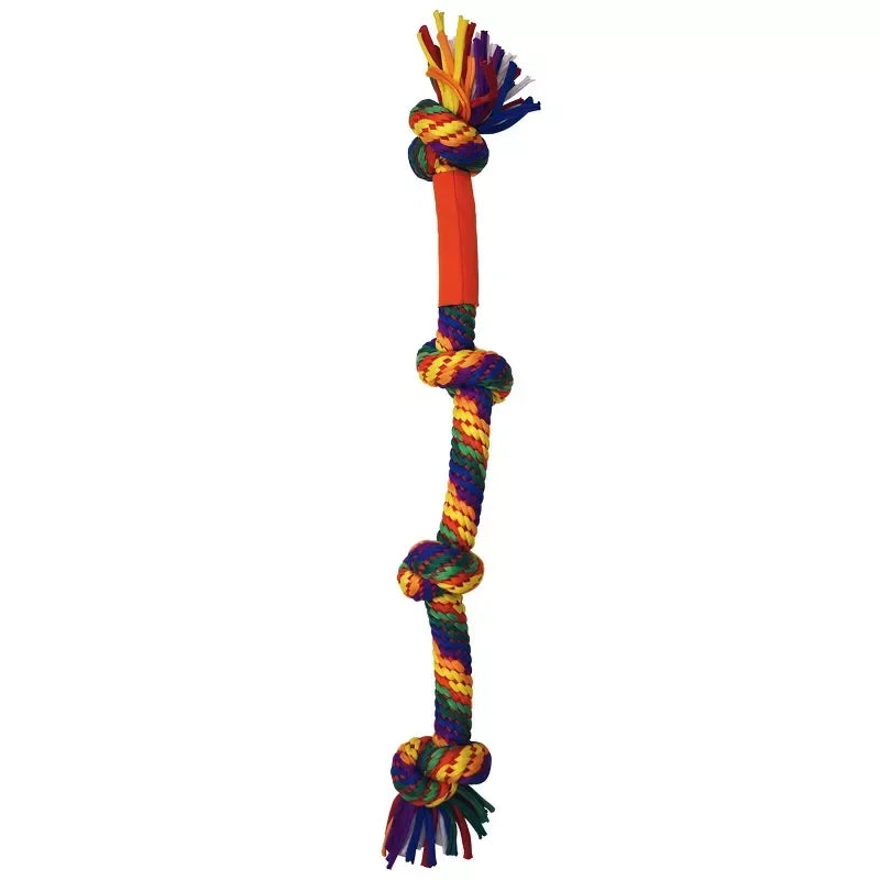 24 Inch T Shirt Rope Dog Toy Four Knots Tug of War Bright