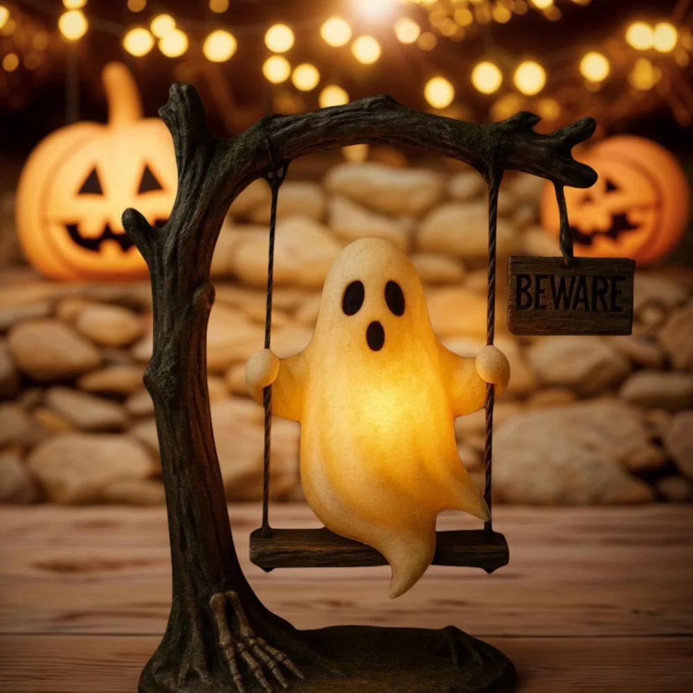 Halloween 3D LED Ghost Night Light Campfire Figurine Decor