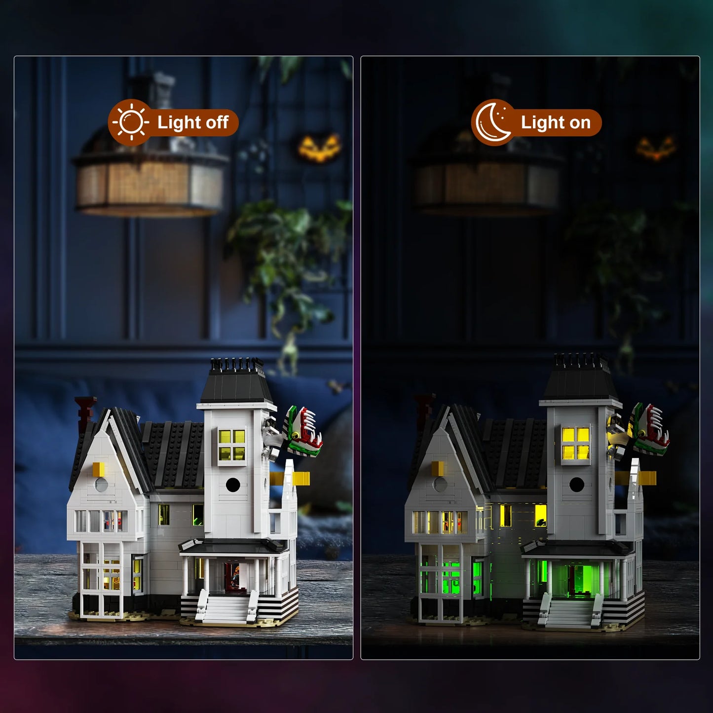Spooky Beetle Mansion Building Blocks Set Lego Compatible For Halloween Decor