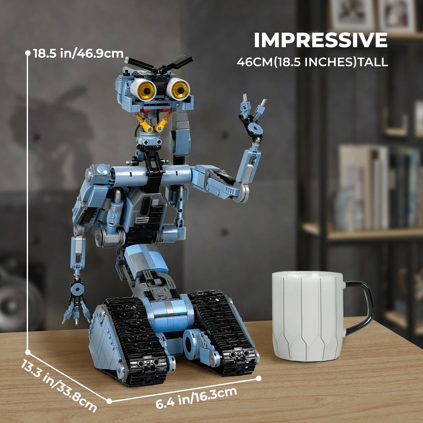 1176 Pieces Johnny Five Robot Building Blocks Set with Remote Control Gift