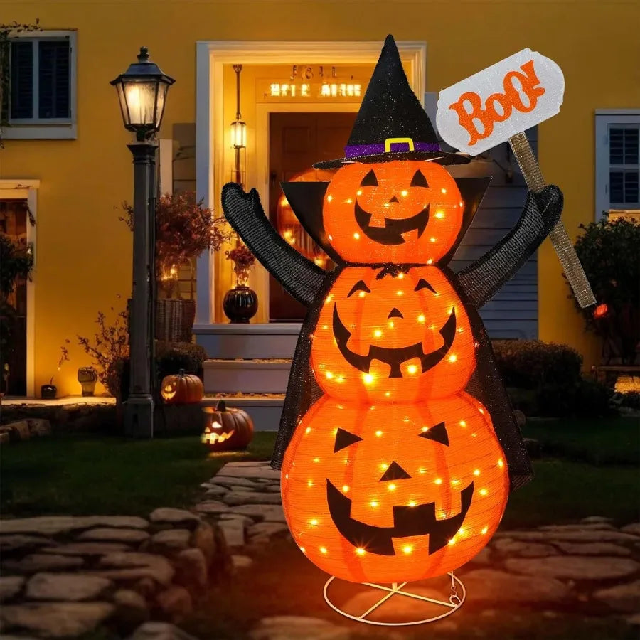Halloween Jack O Lantern 4.3Ft Retractable Lantern With LEDs