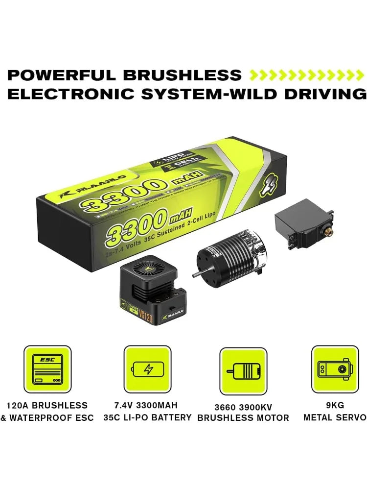 One Tenth Scale Brushless High Speed RC Car 120 MPH With Carbon Fiber Chassis