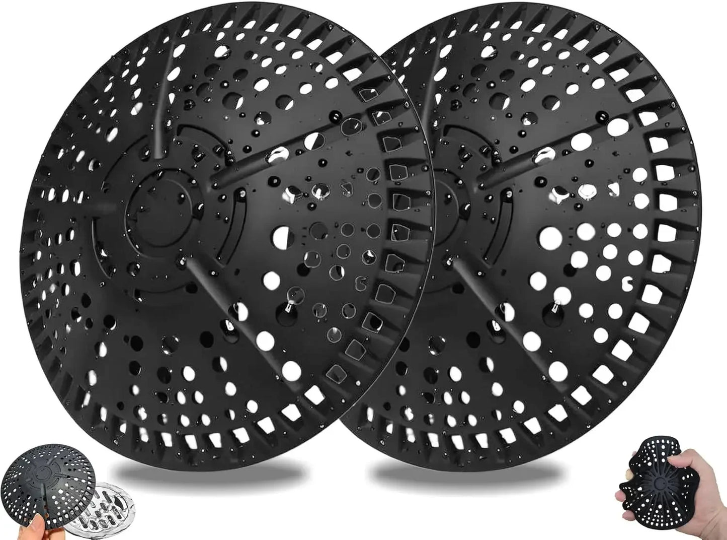 2 Pack Silicone Shower Drain Catcher And Cover For Bathroom