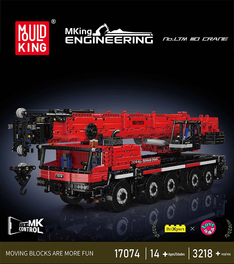 Mould King 17073 17074 LTM 1110 RC Crane Lego Compatible Building Block Set