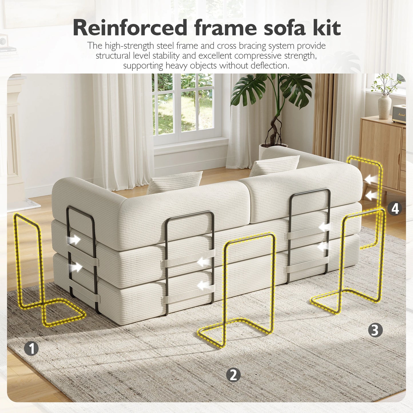 Convertible Floor Sofa Bed With Fixed Shape Frame 5 In 1 Living Room Sofa
