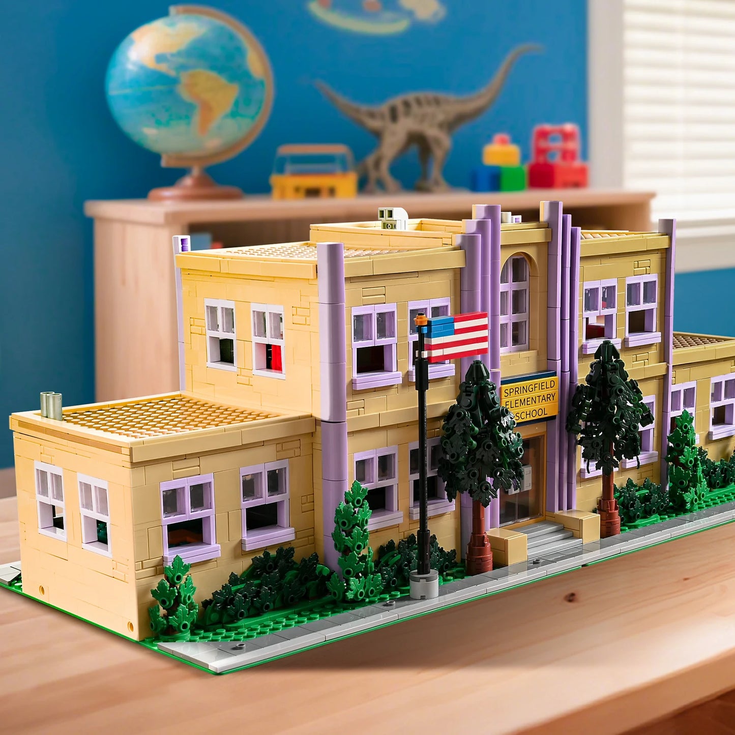 3500 Pieces Springfield Elementary School Building Blocks Set Street View Toy