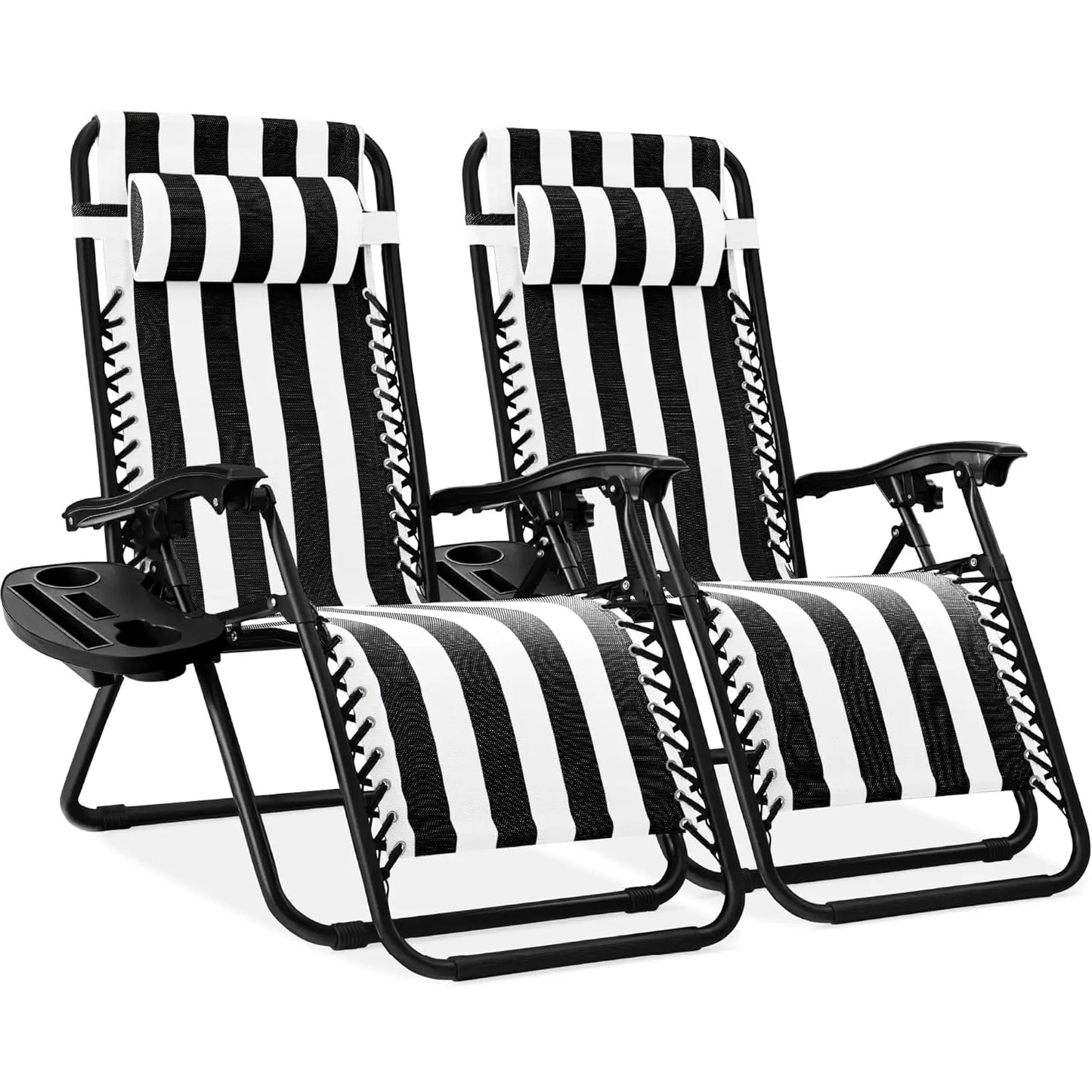 Set Of 2 Adjustable Zero Gravity Lounge Chairs Sage Green