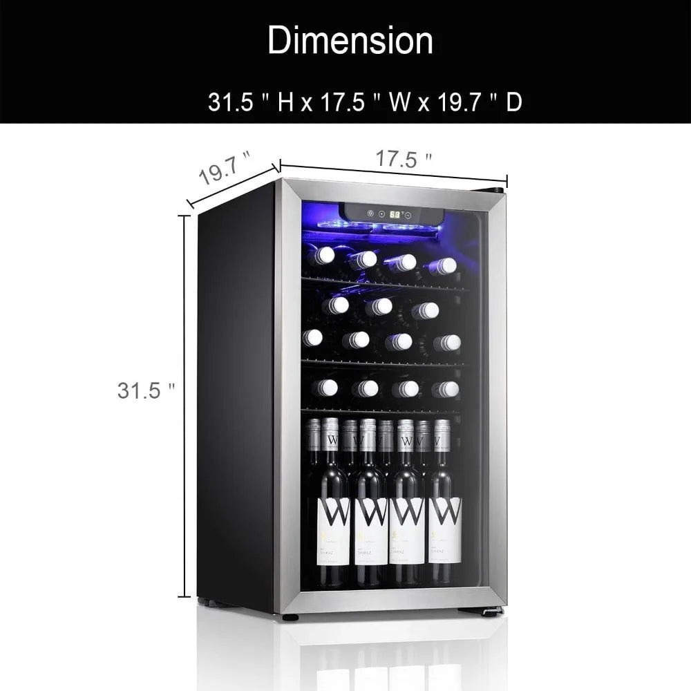 Angduo 26 Bottle Wine Cooler Cabinet Beverage Refrigerator
