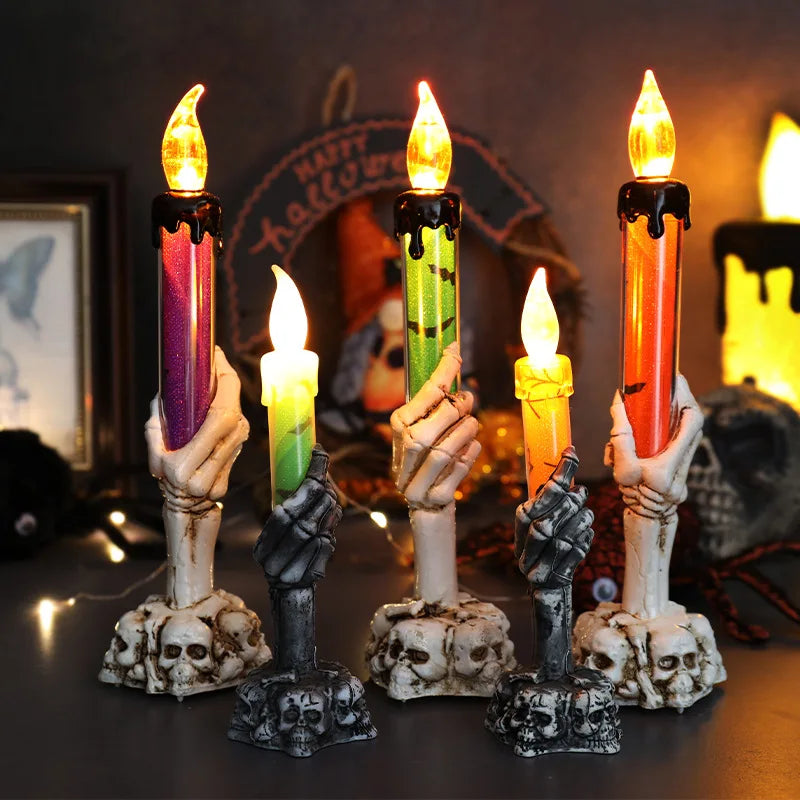Halloween Skeletons Ghosts Candles Pumpkin Decorations