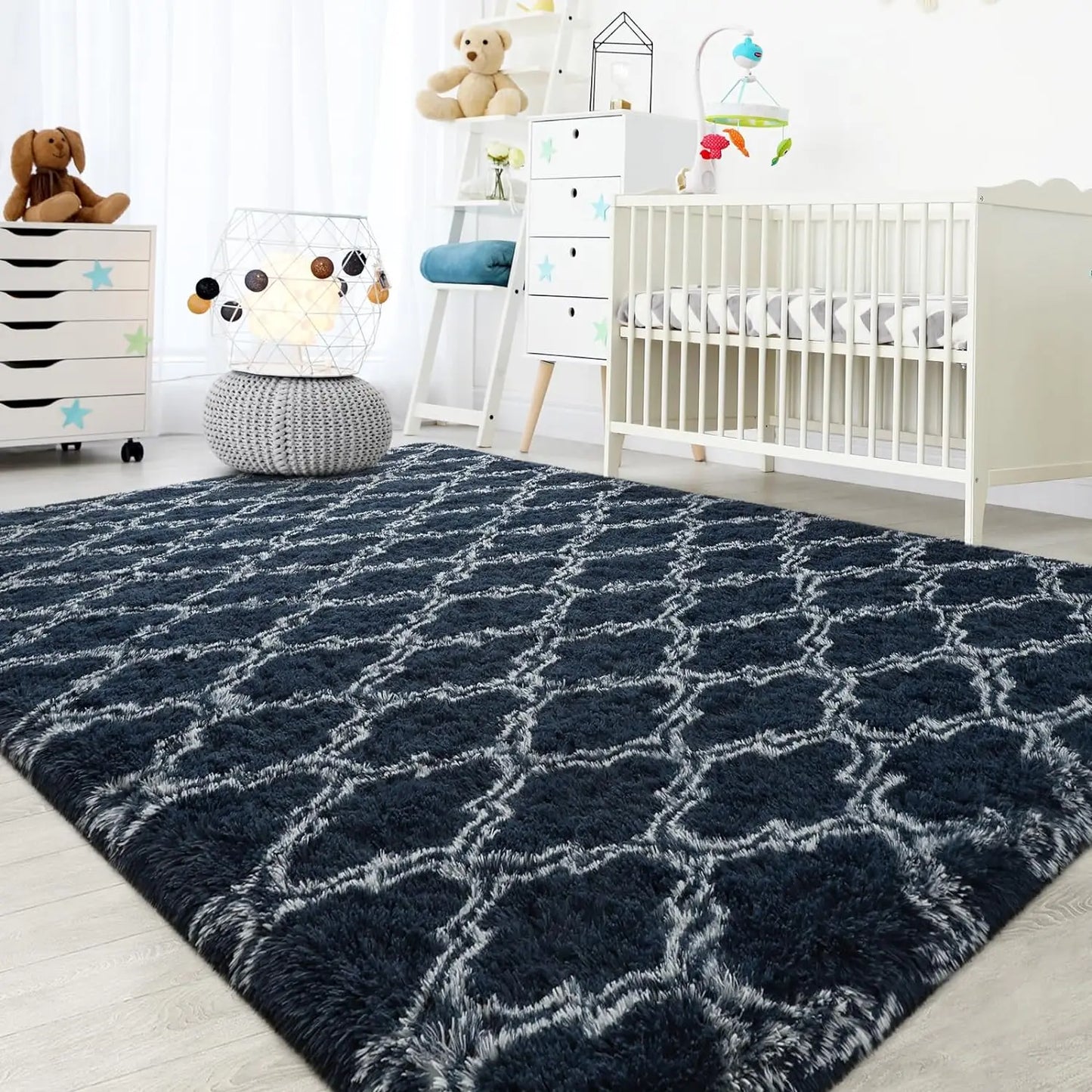Large Shag Area Rugs for Bedroom Super Soft Plush Fluffy Carpet Non Slip Indoor Floor Rug for Kids Nursery Girl