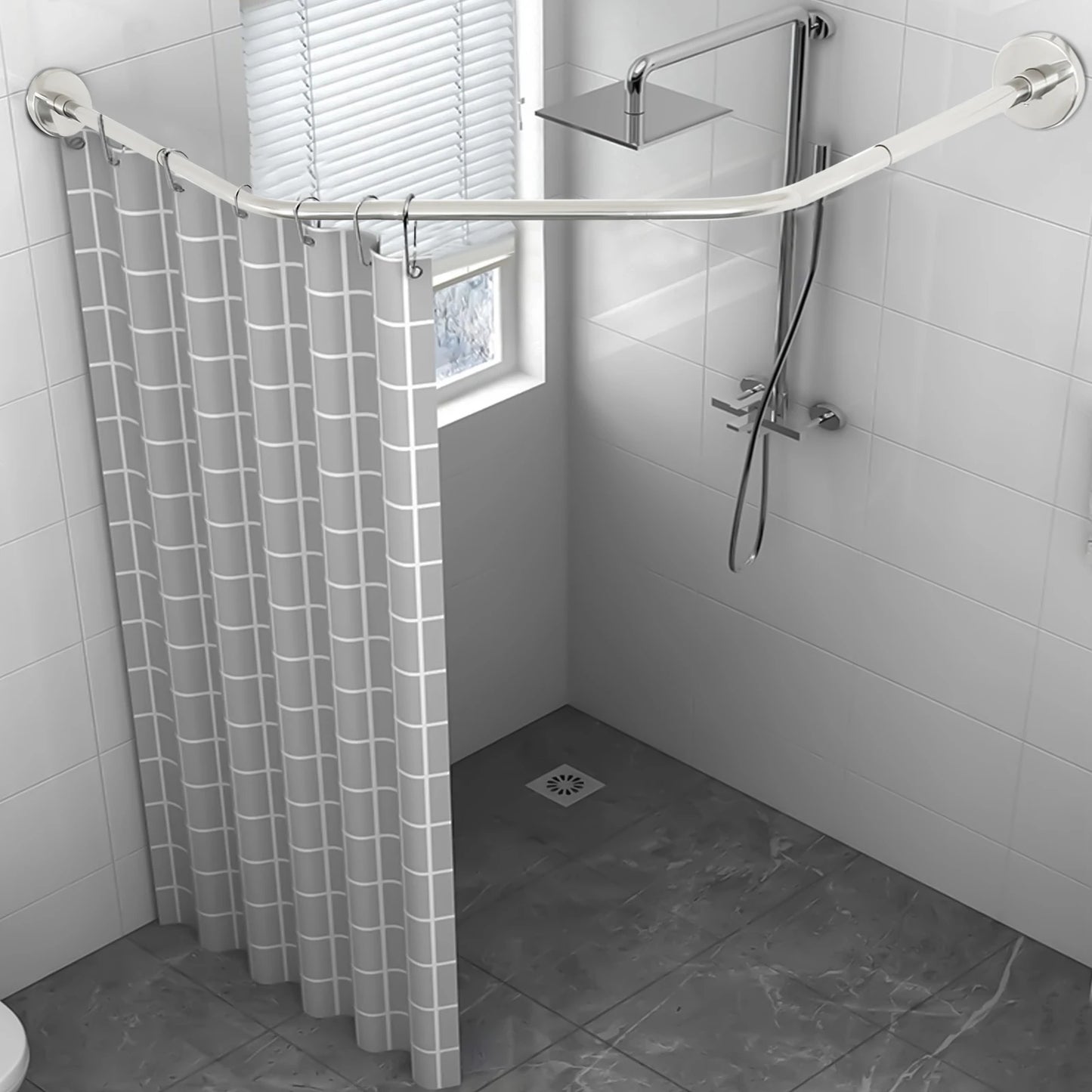 Wall Mounted Shower Curtain Rod 45 To 75CM Waterproof