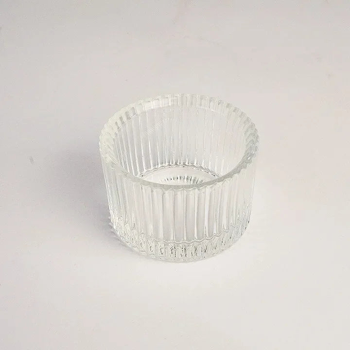 Glass Tealight Candle Holder 2 Pcs Clear Mini Centerpiece