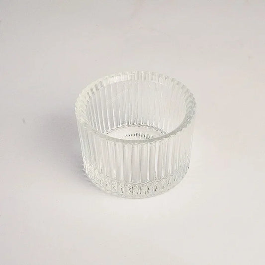 Glass Tealight Candle Holder 2 Pcs Clear Mini Centerpiece