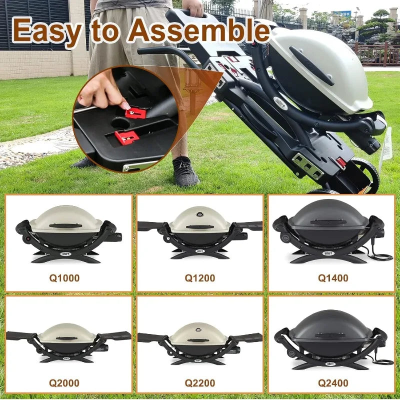 Portable Grill Cart for Weber Q1000 Q1200 17 and 22 Griddles