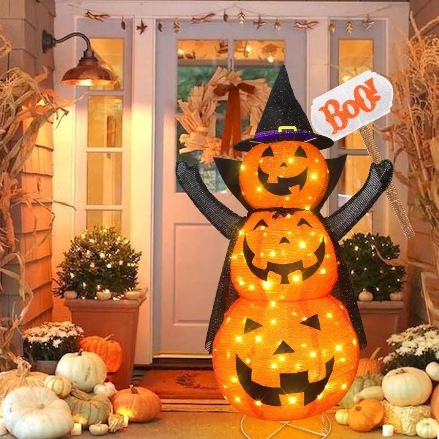 Halloween Jack O Lantern 4.3Ft Retractable Lantern With LEDs
