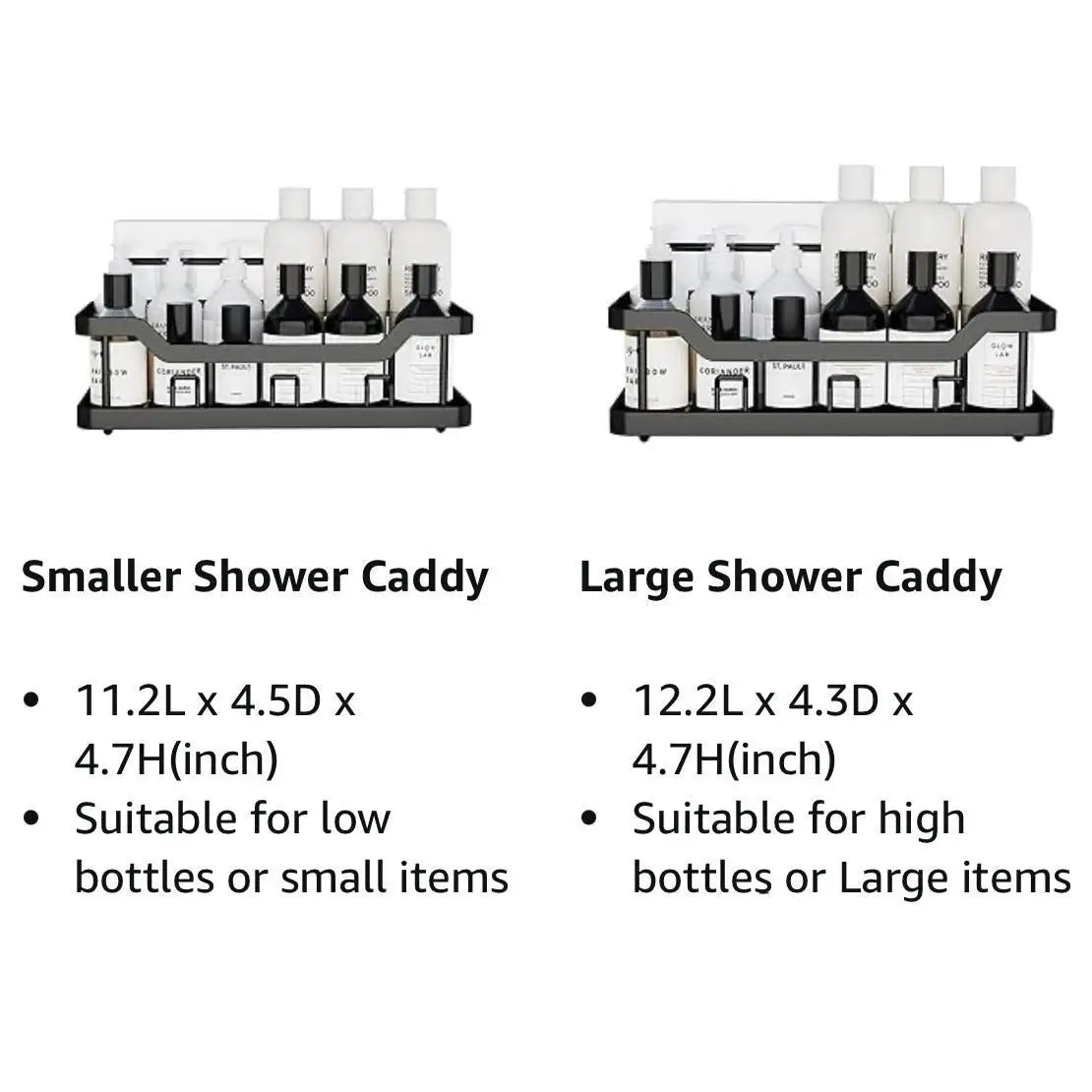 3 To 5 Pack Adhesive Shower Caddy No Drilling Rustproof Stainless Steel Bathroom