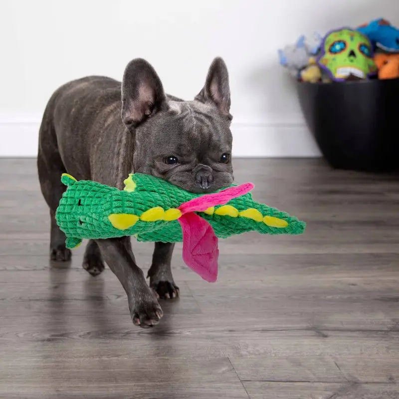 Dragon Plush Dog Toy Squeaky Chew Resistant Interactive