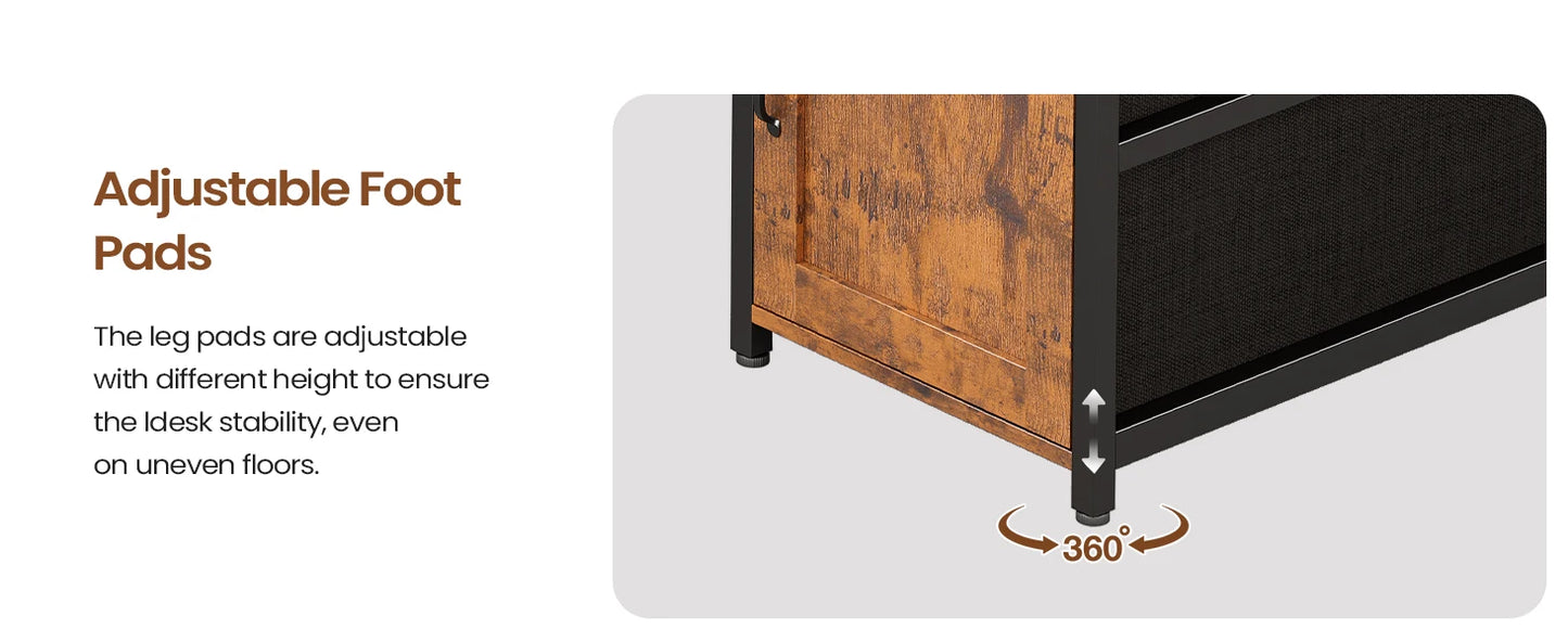 63 Inch L Shaped Corner Desk With 5 Drawers And Power Outlet For Home Office