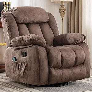 Massage Rocker Recliner With Heat And Vibration Fabric Single Sofa Heavy Duty